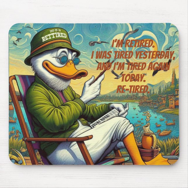 Retired & Relaxed Mouse Pad (Front)