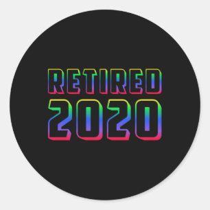 Retired Retirement 2020 Retire Grandpa Funny Gift Classic Round Sticker