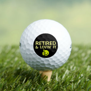 RETIRED RETIREMENT FUNNY GOLF BALLS