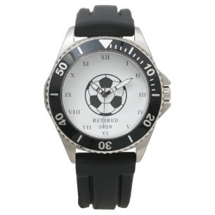 Retired Retirement Soccer Football Dad Elegant Watch