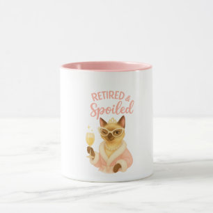 Retired, Rewired & Still a Cat Mom Mug Funny Cat