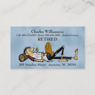 Retired Rip VanWinkle with Hound image Business Calling Card