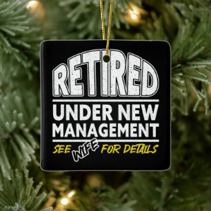 Retired See Wife For Details Retirement Vintage Ceramic Ornament
