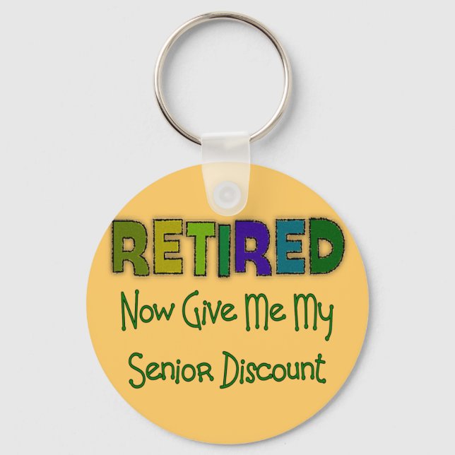 Retired SENIOR DISCOUNT Key Ring (Front)