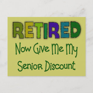 Retired SENIOR DISCOUNT Postcard