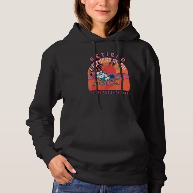 Retired Senior Software Developer  Vintage Retirem Hoodie (Front)