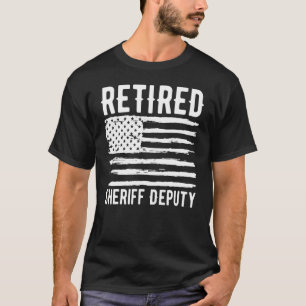 Retired Sheriff Deputy Profession American Flag T-Shirt