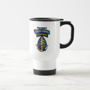 Retired special forces green berets patch travel mug