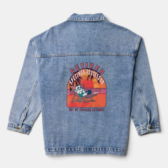 Retired Specimen Processor Vintage Retirement Denim Jacket (Back)