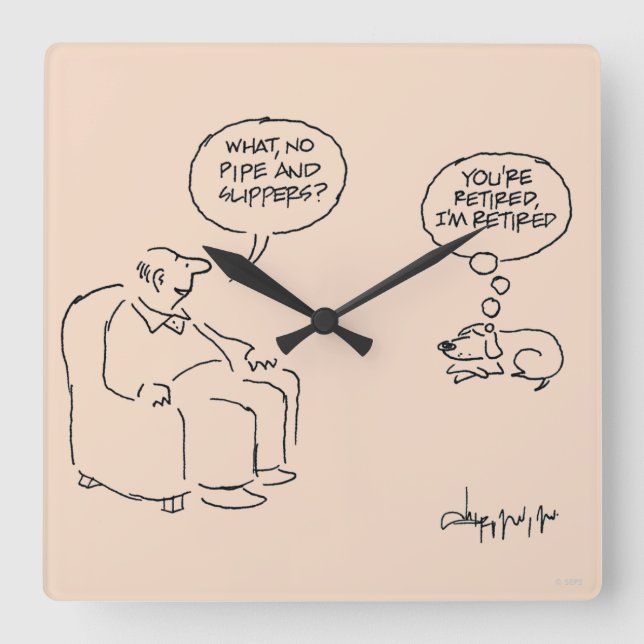 Retired Square Wall Clock (Front)