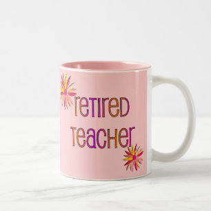 Retired Teacher 3D Floral Design Two-Tone Coffee Mug