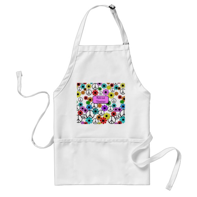 Retired Teacher Apron Retro Design (Front)