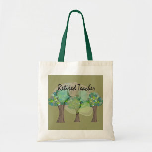 Retired Teacher Artsy Trees Design Gifts Tote Bag