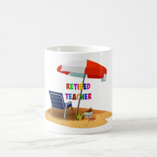 Retired Teacher, Beach Scene (revised) Coffee Mug