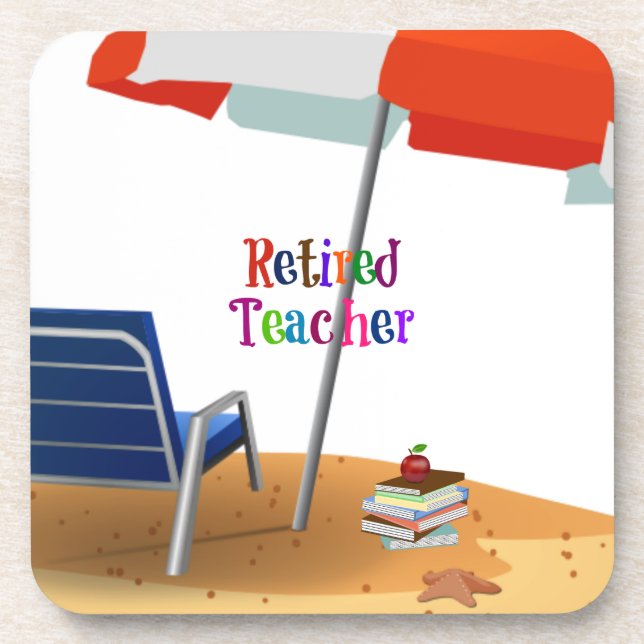 Retired Teacher Coaster (Front)