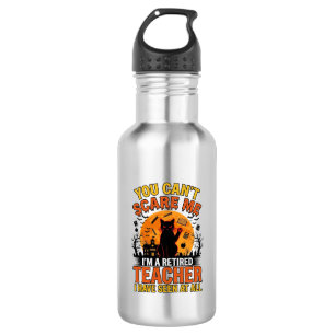 Retired Teacher Halloween Cat Vintage Shirt Design 532 Ml Water Bottle