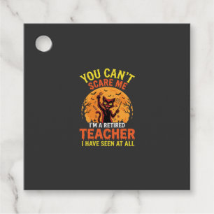 Retired Teacher Halloween Pumpkin Cat Design_1 Favour Tags