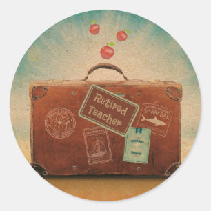 Retired Teacher, More Time to Travel Classic Round Sticker