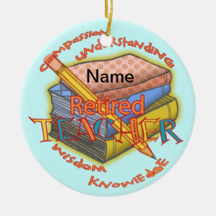 Retired Teacher premium round ornament