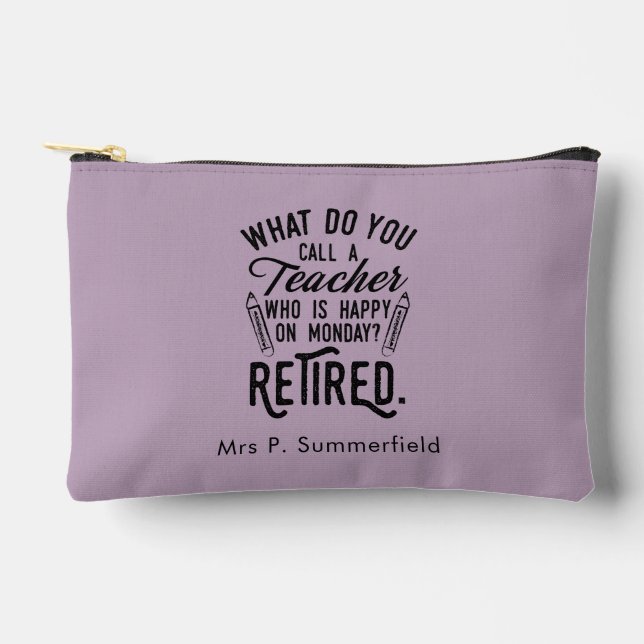 Retired Teacher Principal Retirement Personalised Accessory Pouch (Front)