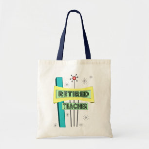 Retired Teacher RETRO Design Tote Bag
