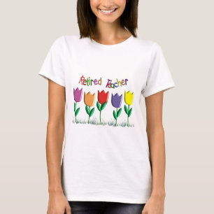 Retired Teacher Tulips Design Gifts T-Shirt