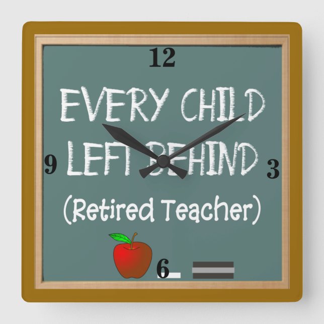 Retired Teacher Wall Clock (Front)