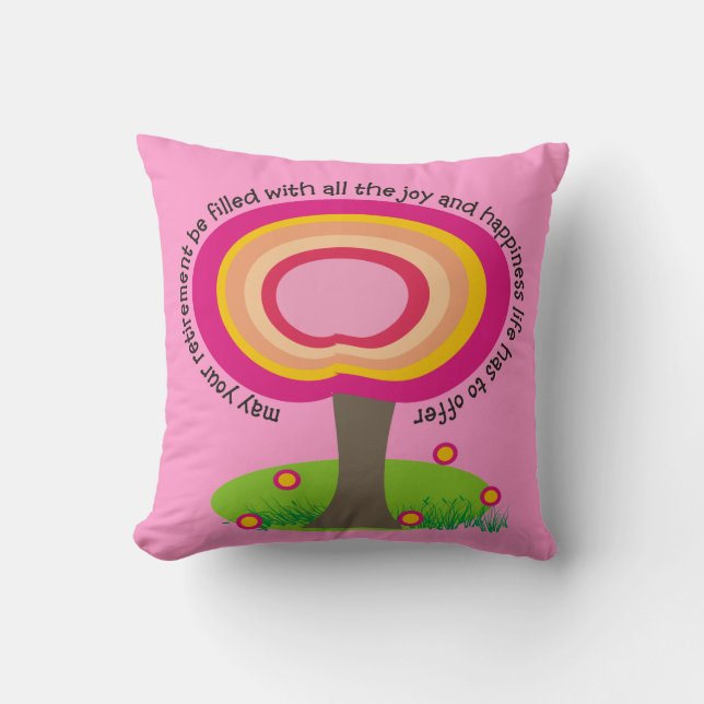 Retired Teacher Whimsical Art Pillow (Front)