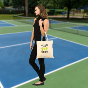 Retired to Play Pickleball Paddles and Ball  Tote Bag