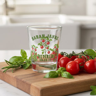 Retired Tomato Plant Personalized Shot Glass
