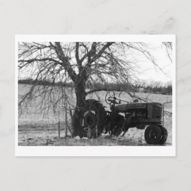 Retired Tractor Postcard (Front)