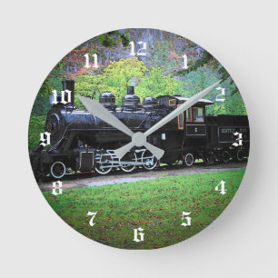 Retired Train Engine Round Clock