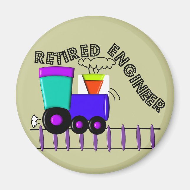 Retired Train Engineer Gifts Magnet (Front)
