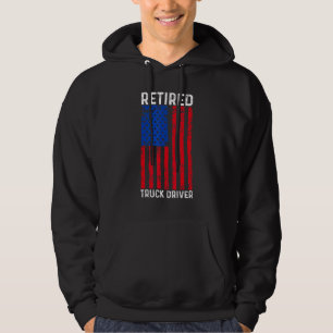 Retired Truck Driver US Flag Trucker Retirement 4 Hoodie