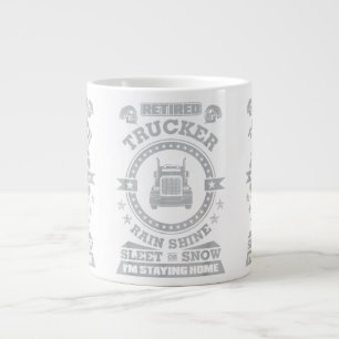 Retired Trucker shirts Funny Truck driver clothing Large Coffee Mug