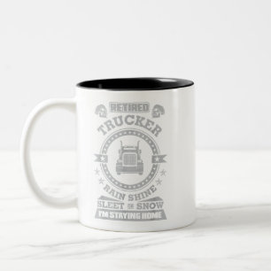 Retired Trucker shirts Funny Truck driver clothing Two-Tone Coffee Mug
