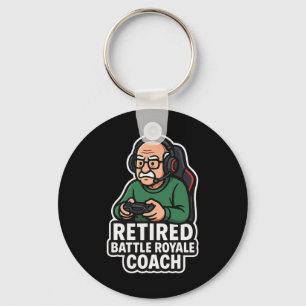Retired Ttle Royale Coach Funny Gamer Elder Gaming Key Ring