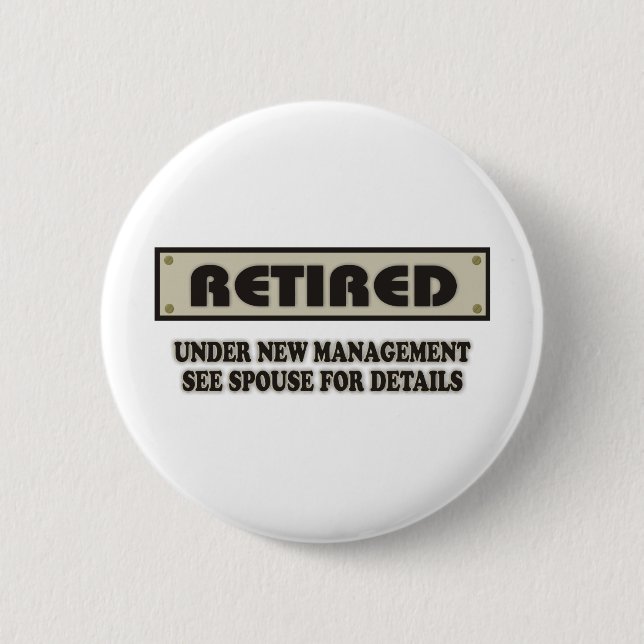 RETIRED. Under New Management 6 Cm Round Badge (Front)