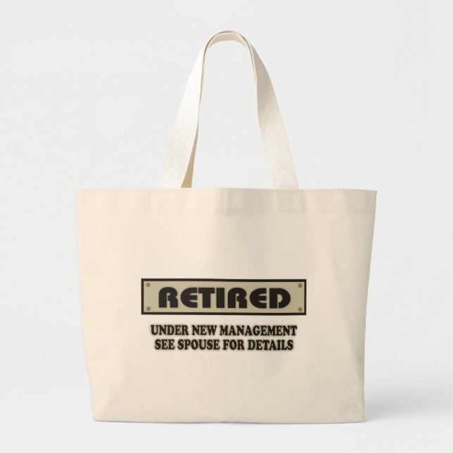 RETIRED. Under New Management Large Tote Bag (Front)