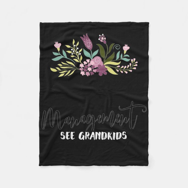 Retired Under New Management See Grandkids Funny R Fleece Blanket (Front)