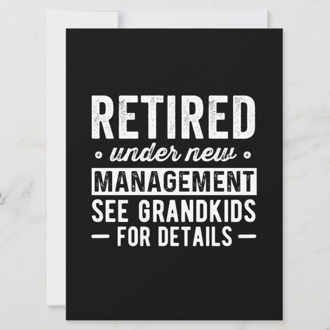 Retired Under New Management see Grandkids Save The Date (Front)