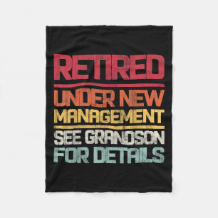 Retired Under New Management See Grandson For Deta Fleece Blanket