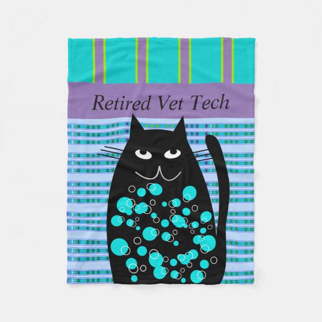Retired Vet Tech Fleece Blanket (Front)