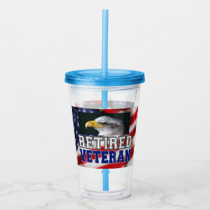 Retired Veteran Acrylic Tumbler