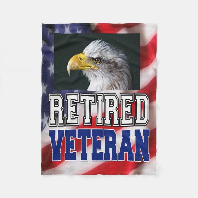 Retired Veteran Fleece Blanket (Front)