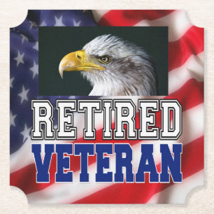 Retired Veteran Paper Coaster