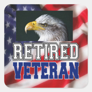Retired Veteran Square Sticker