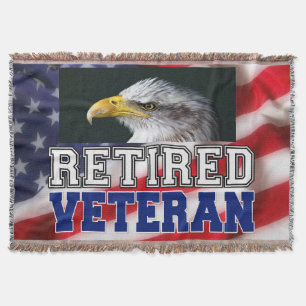 Retired Veteran Throw Blanket