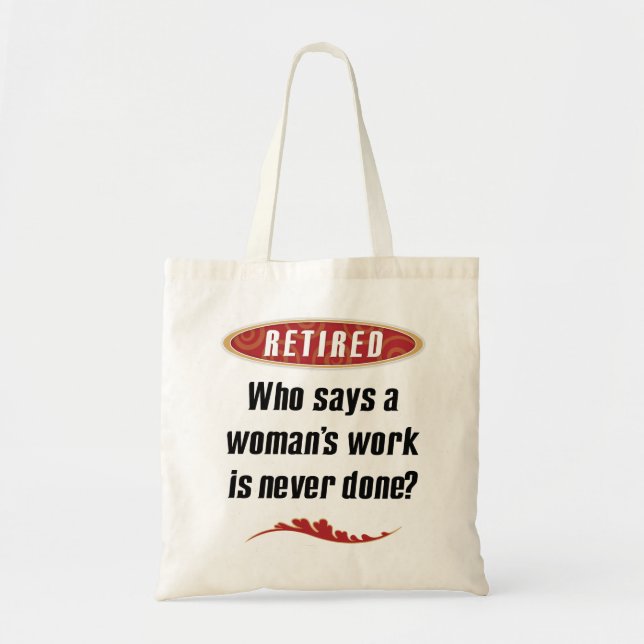 Retired Woman Tote Bag (Front)