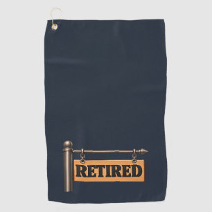 Retired Wooden Hanging Sign Golf Towel